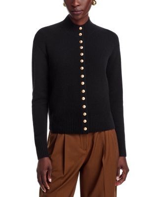 C by Bloomingdale's Cashmere 100% Cashmere Mock Neck Cardigan