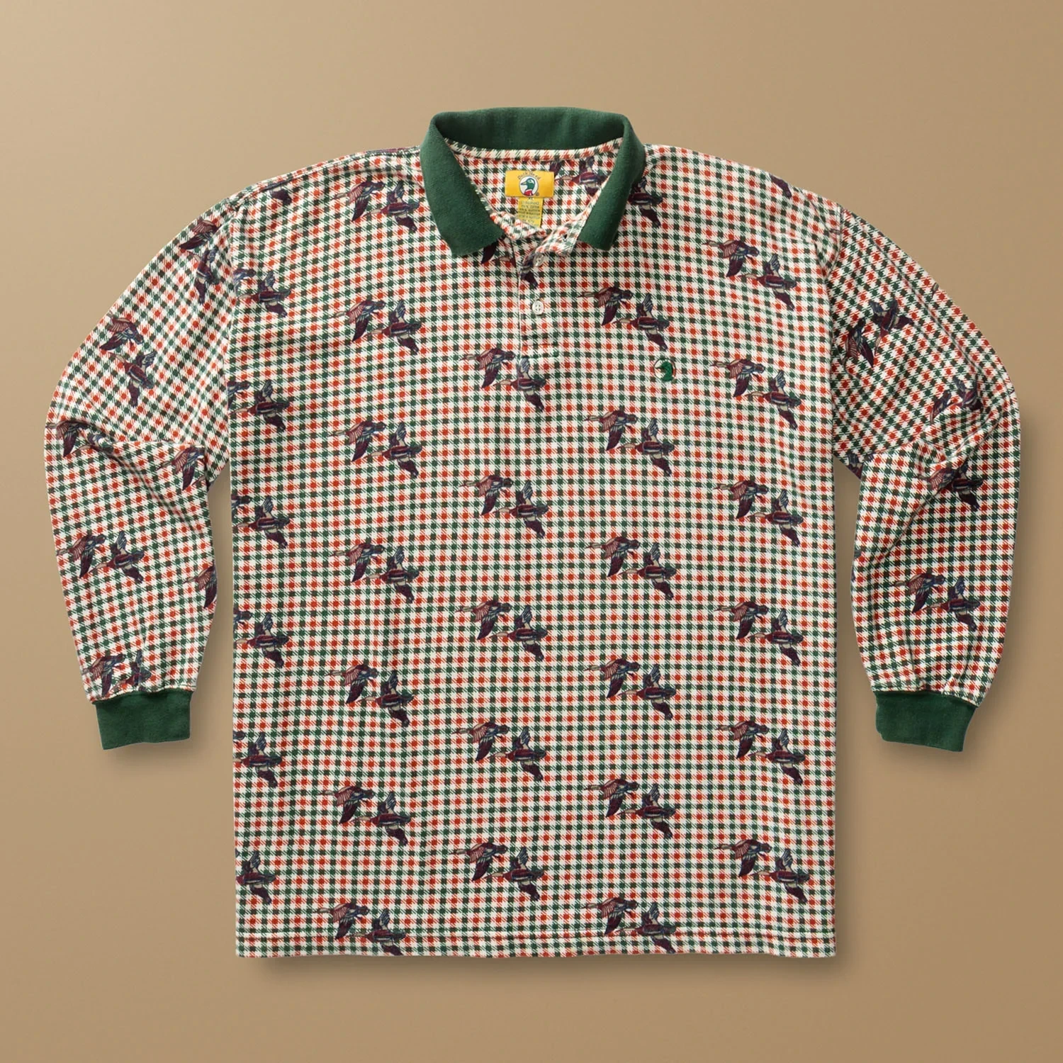 Duck Head Houndstooth Mallard Polo XL - Duck Head Vintage