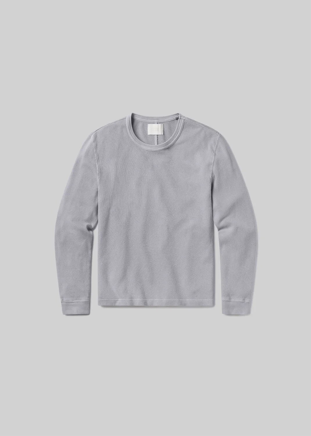 Waffle Crewneck in Stone Grey