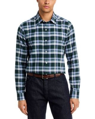 The Men's Store at Bloomingdale's Elegant Cotton Point Collar Tartan Shirt - Exclusive