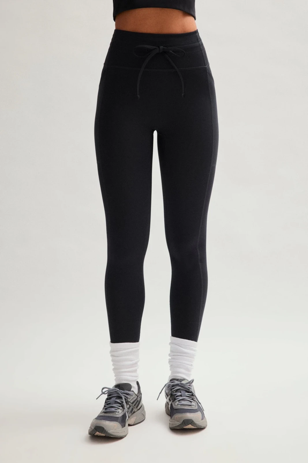 Black Compressive Drawstring Pocket Legging