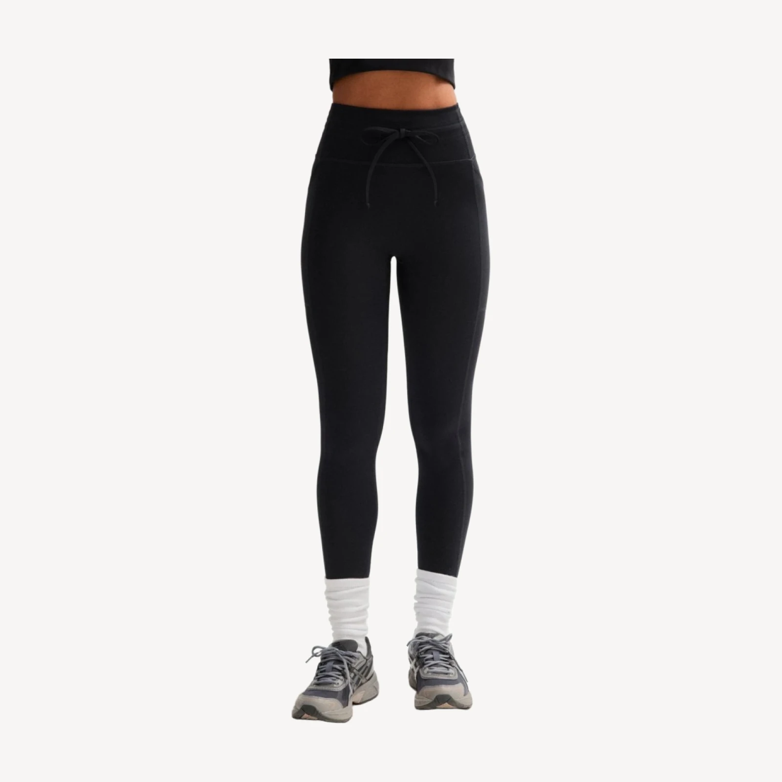 Black Compressive Drawstring Pocket Legging