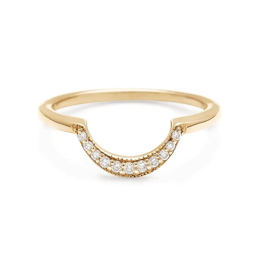 Crescent Band - 14k Gold & White Diamonds