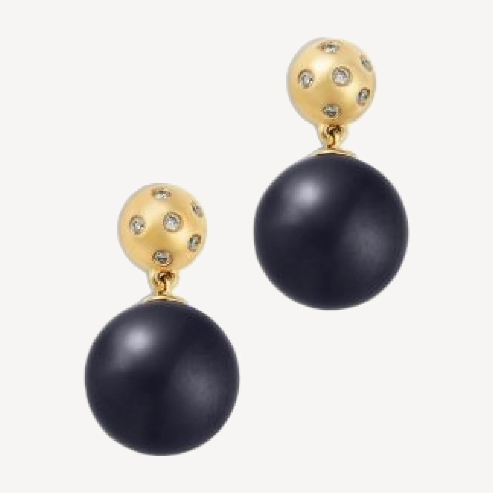 Bloomingdale's Fine Collection Onyx & Diamond Bead Drop Earrings in 14K Yellow Gold