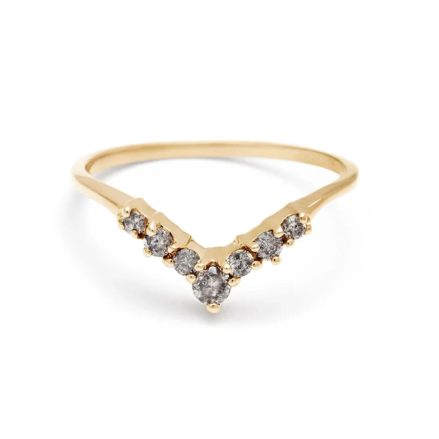 Celestine Tiara Band - 14k Gold & Grey Diamonds