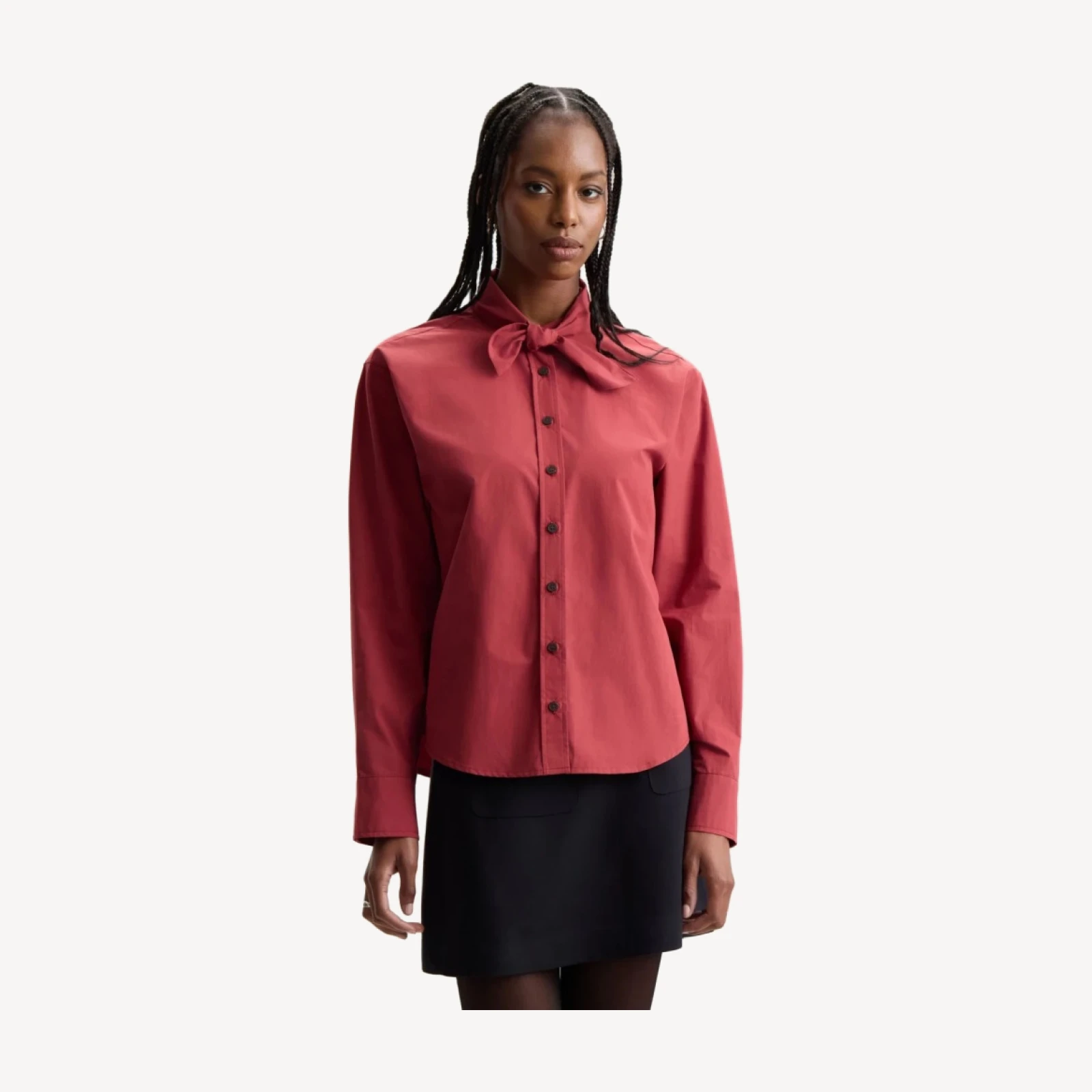 POPLIN SCARF BLOUSE