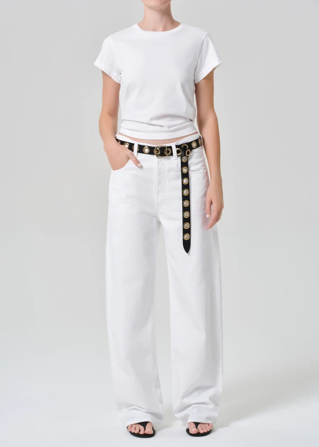 Ayla Baggy in Soft White