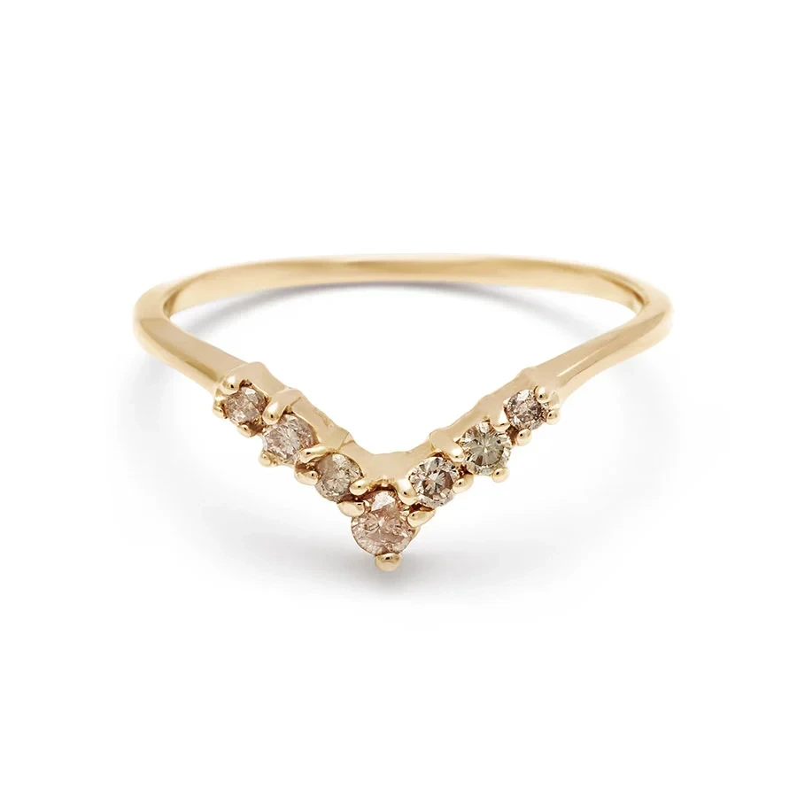 Celestine Tiara Band - 14k Gold & Champagne Diamonds
