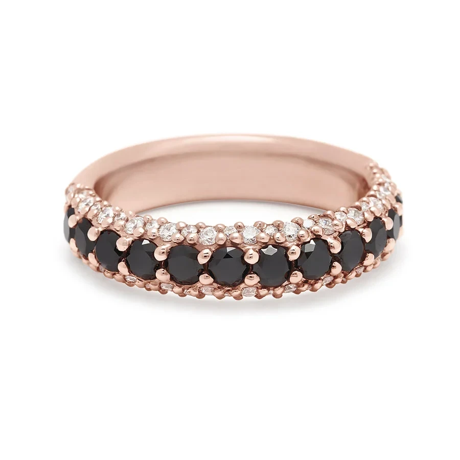 Celestine Half Eternity Pavé Band - 14k Gold & Black Diamonds