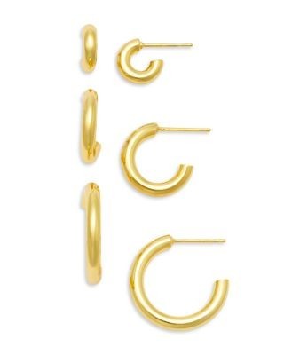 Aqua Multi Size C Hoop Earrings, Set of 3 - Exclusive