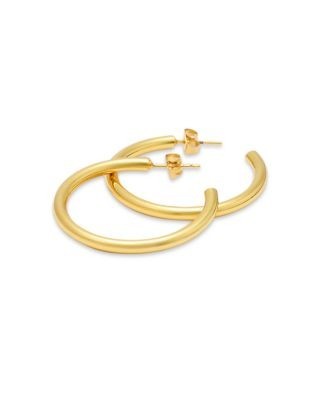 Aqua Medium Tubular C Hoop Earrings - Exclusive