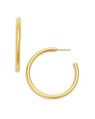 Aqua Large Tubular C Hoop Earrings - Exclusive