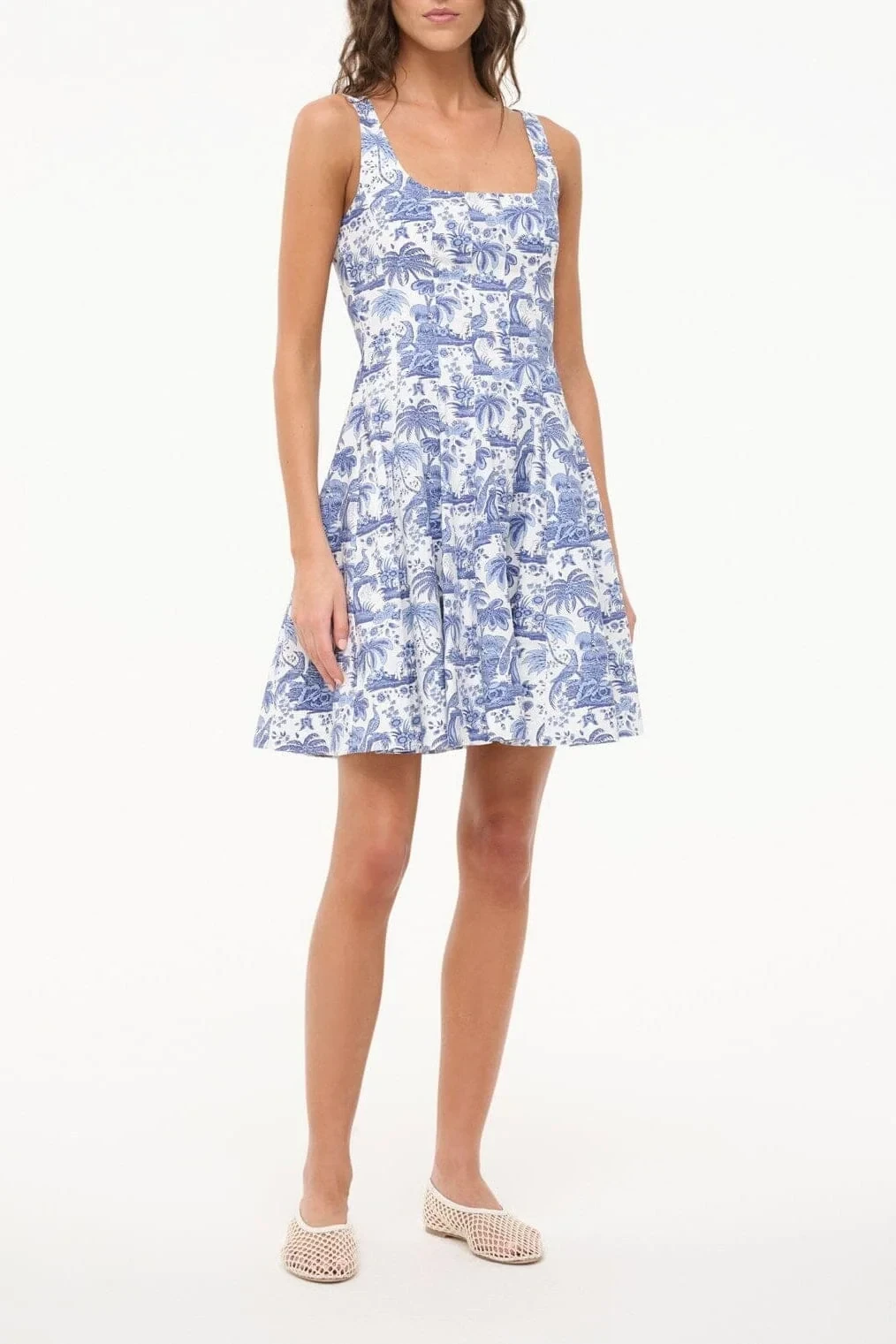 Mini Wells Dress | Blue Toile