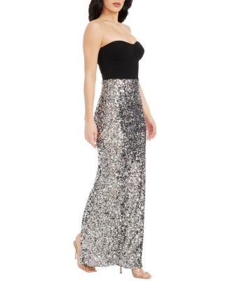Dress the Population Vada Strapless Sweetheart Two-Tone Sequin Mermaid Gown