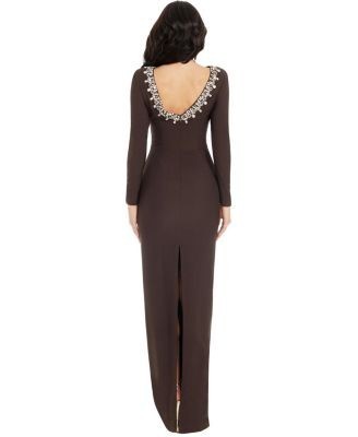 Dress the Population Anne Long Sleeve Jewel Neck Gown