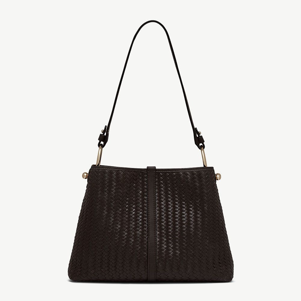 Lana Hobo - Chocolate Woven Leather