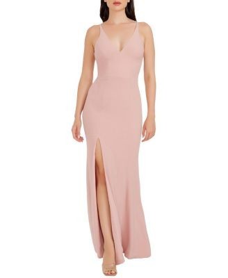 Dress the Population Iris V-Neck High Slit Mermaid Gown