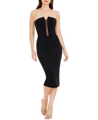 Dress the Population Erica Strapless Plunge Panel Bodycon Dress