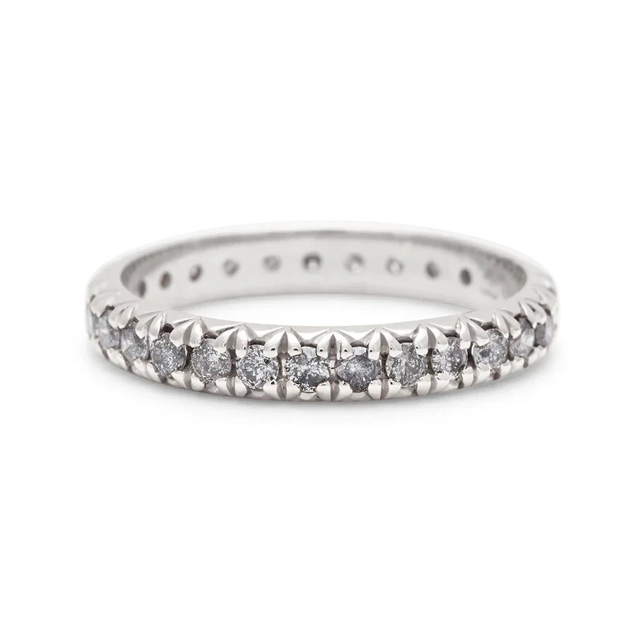 Attelage Eternity Band (3mm) - 14k Gold & Grey Diamonds