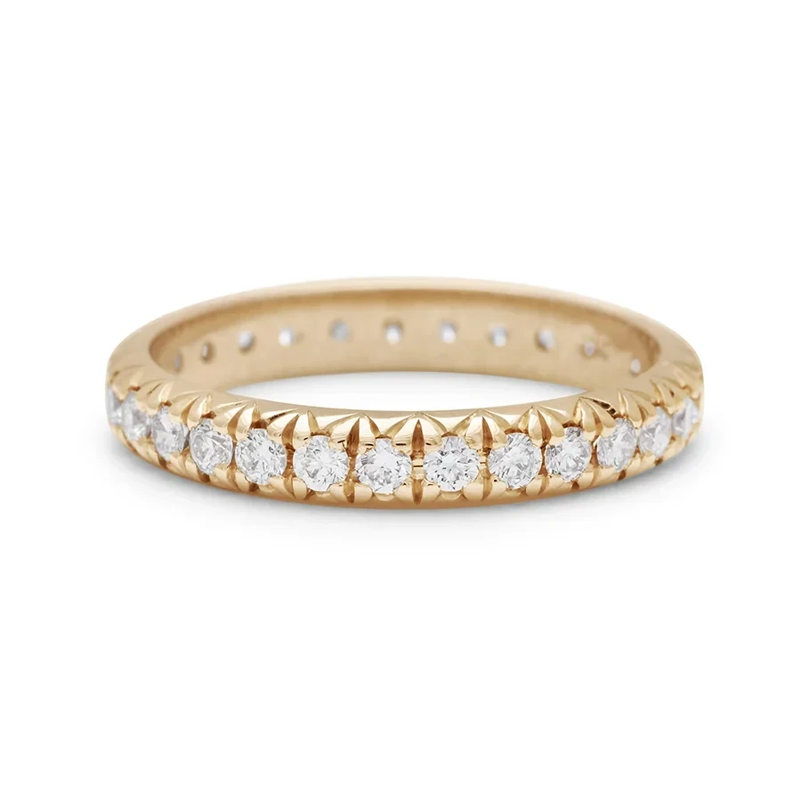 Attelage Eternity Band (3mm) - 14k Gold & White Diamonds