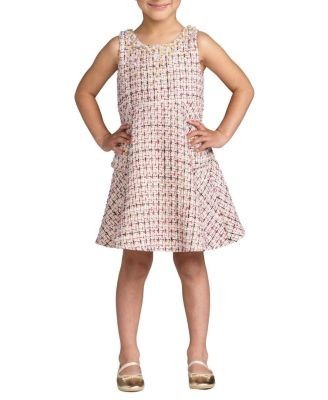 Mac Duggal Girls' Beaded Boucle Mini Dress - Little Kid, Big Kid