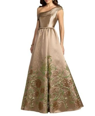 Mac Duggal Floral Off The Shoulder Ballgown