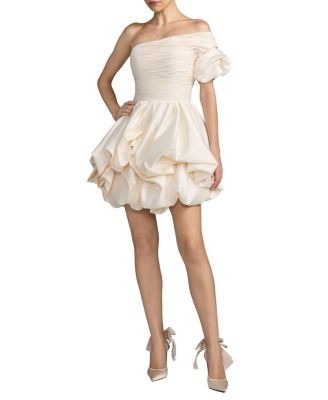 Mac Duggal One Shoulder Bubble Hem Mini Dress