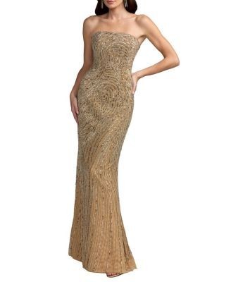 Mac Duggal Embellished Strapless Column Gown