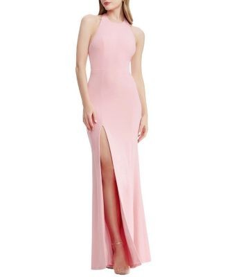Dress the Population Paige Halter Neck High Slit Mermaid Gown