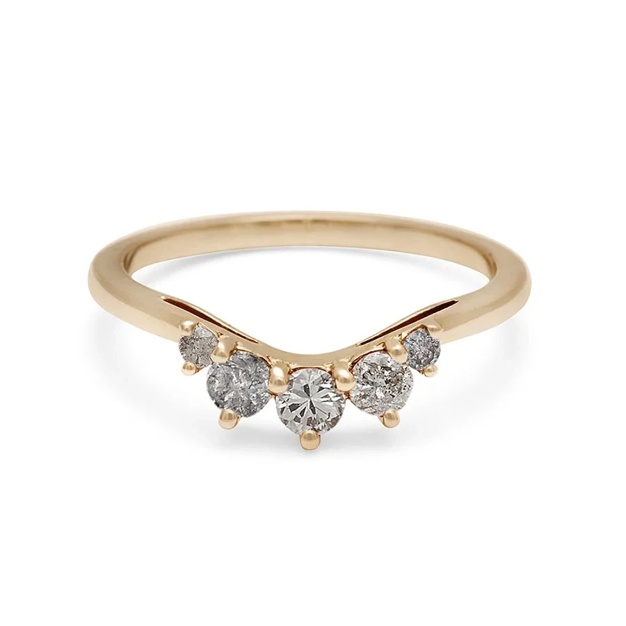 Cosmic Luna Tiara Band - 14k Gold & Grey Diamonds