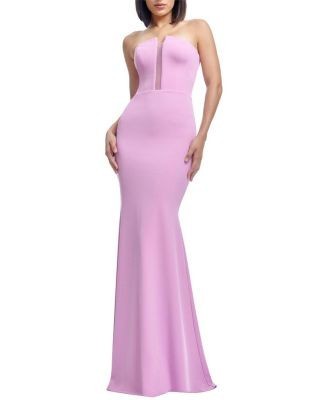 Dress the Population Izzy Strapless Plunge Panel Mermaid Gown