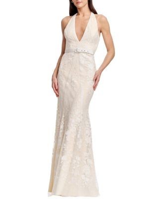 Dress the Population Devin Embroidered Halter Dress