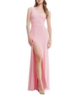 Dress the Population Magdalyn One Shoulder High Slit Gown