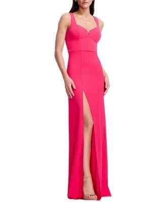 Dress the Population Nettie Sweetheart Neck High Slit Fitted Gown