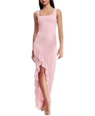 Dress the Population Charlene Square Neck Cascade Ruffle Gown