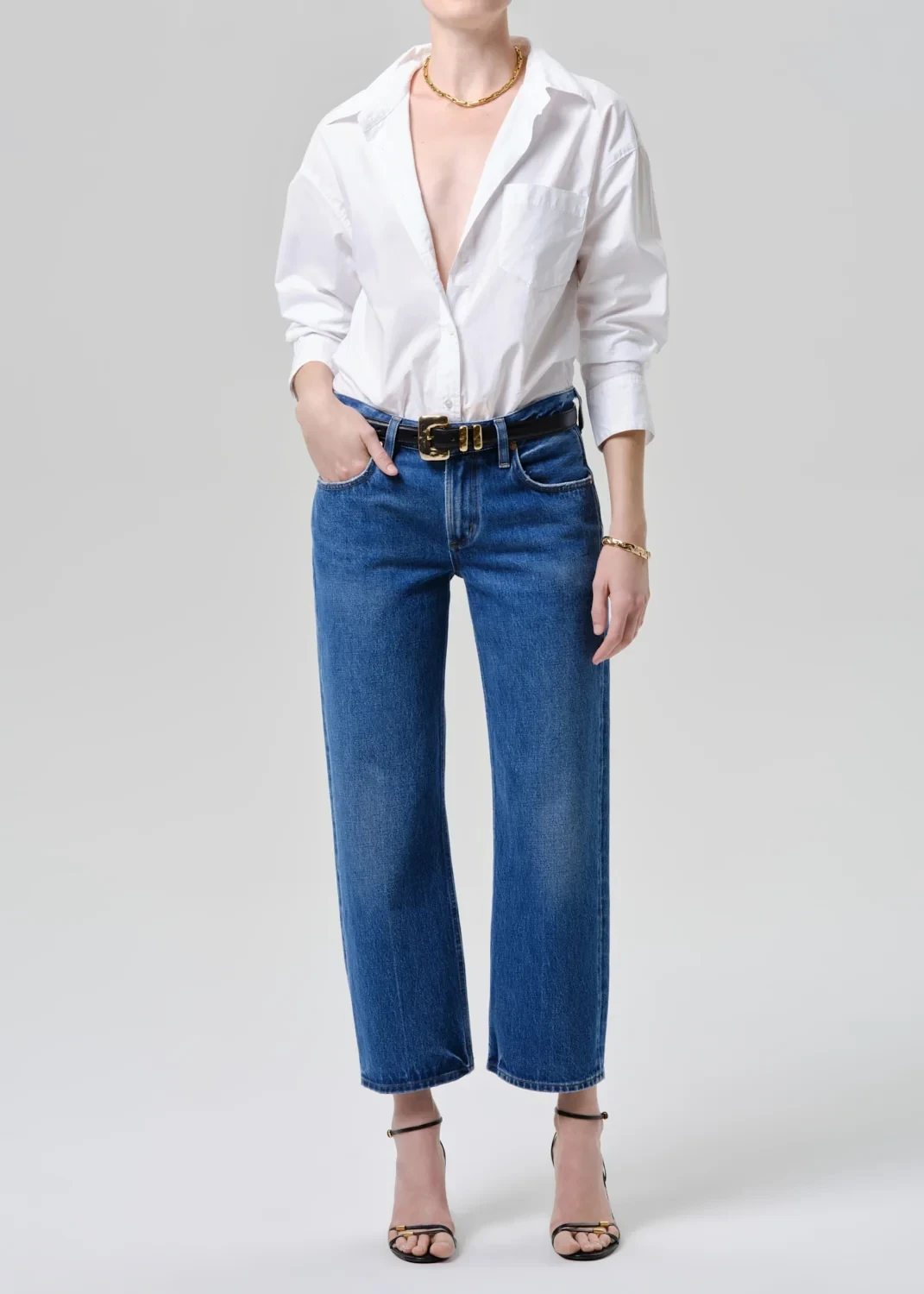 Faye Vintage Straight in Azure Blue