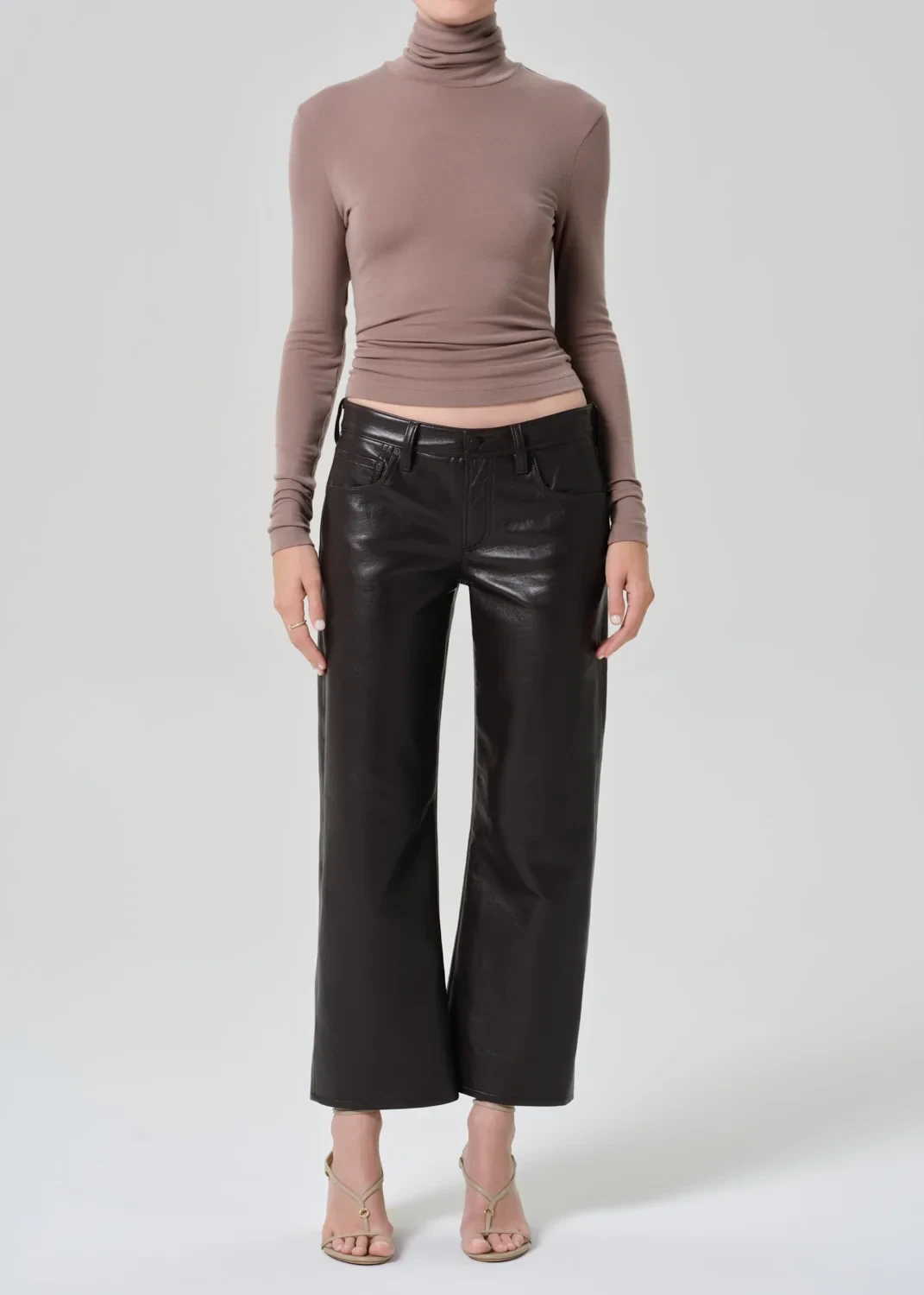 Faye Vintage Recycled Leather Straight in Chocolate