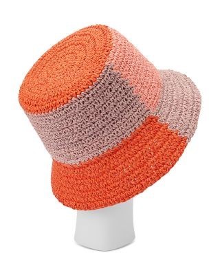 Kurt Geiger London Colorblock Raffia Bucket Hat