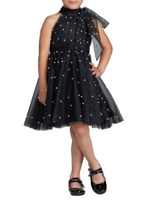 Mac Duggal Girls' Pearl Embellished Tulle Maxi Dress - Little Kid, Big Kid