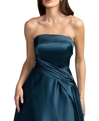 Mac Duggal Strapless Satin A-Line Gown