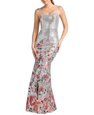 Dress the Population Giovanna Embellished Sequin Floral Mermaid Gown