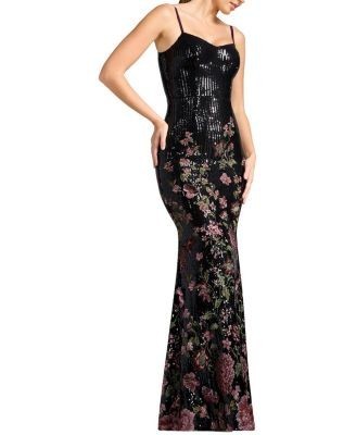 Dress the Population Giovanna Embellished Sequin Floral Mermaid Gown