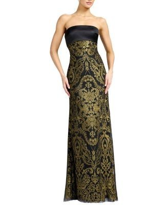 Dress the Population Shay Strapless Baroque Embroidered Mermaid Gown