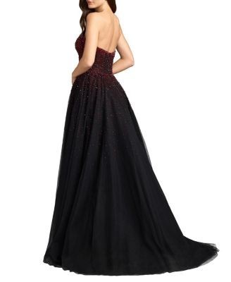 Mac Duggal Embellished Tulle Strapless Ball Gown