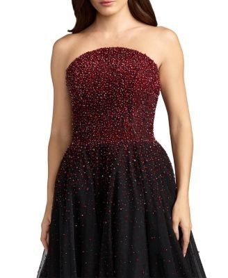 Mac Duggal Embellished Tulle Strapless Ball Gown