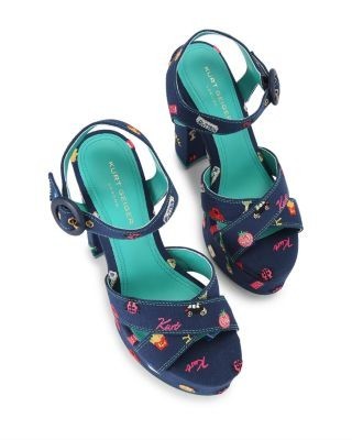 Kurt Geiger London Women's Embroidered Platform Sandals