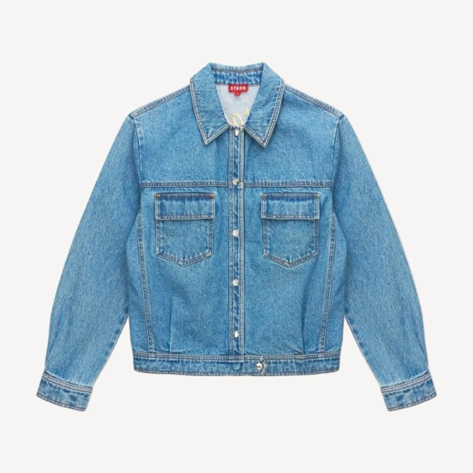 Custom STAUD x C.Bonz Oversized Ryan Denim Jacket | Medium Wash