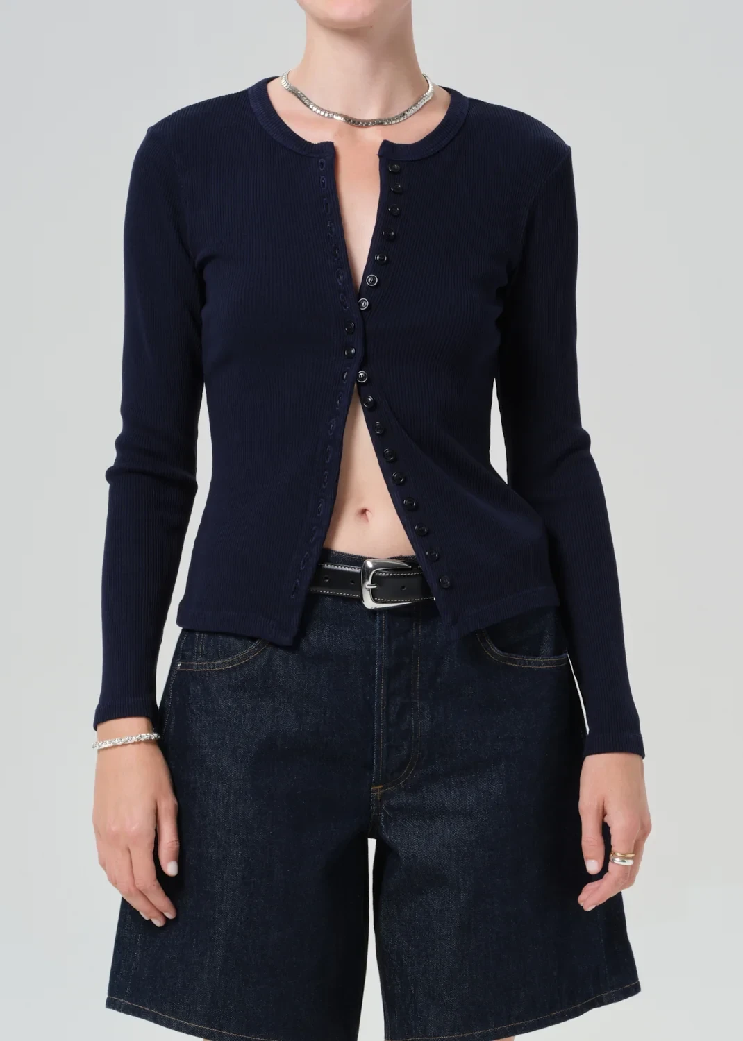 Kari Long Cardigan in Navy