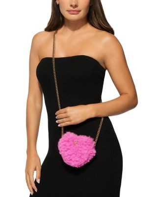 Kurt Geiger London Micro Faux Fur Heart Mini Bag