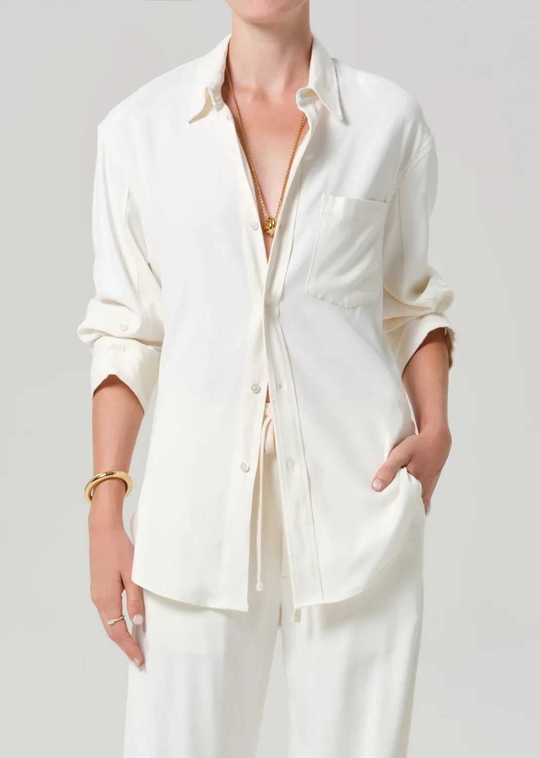 Kayla Portofino Twill Shirt in Moonlight